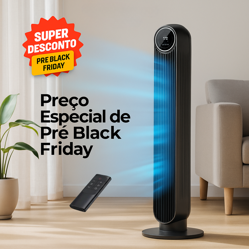 (PRÉ BLACK FRIDAY) Torre Inteligente de Resfriamento 2 em 1 com Controle – Ultra Silenciosa e Potente