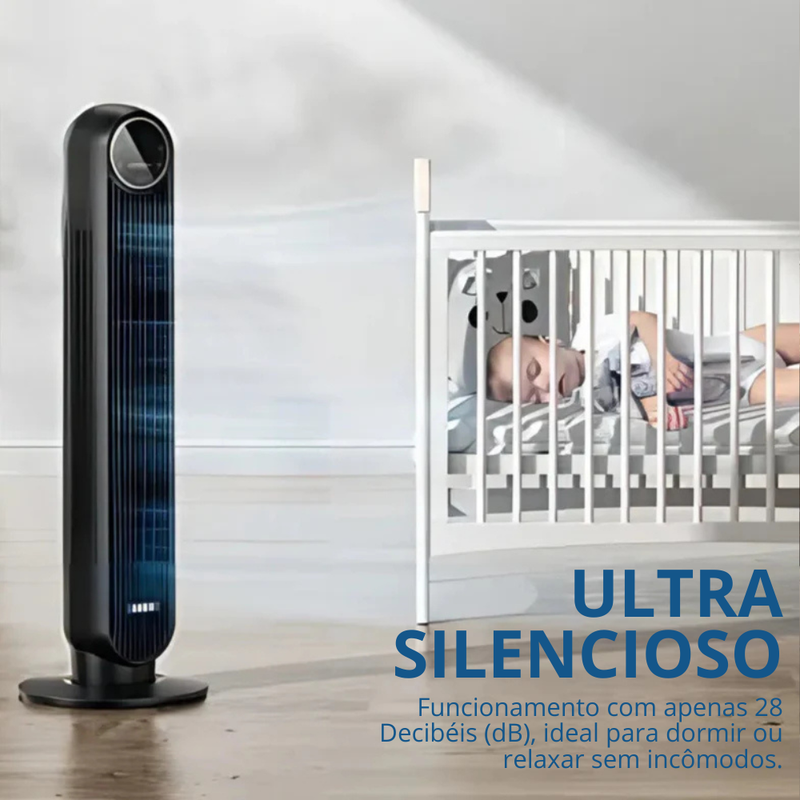 (PRÉ BLACK FRIDAY) Torre Inteligente de Resfriamento 2 em 1 com Controle – Ultra Silenciosa e Potente