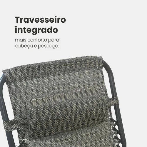 Cadeira Reclinável e Dobrável – Suporta até 200kg + 2 BRINDES EXCLUSIVOS HOJE