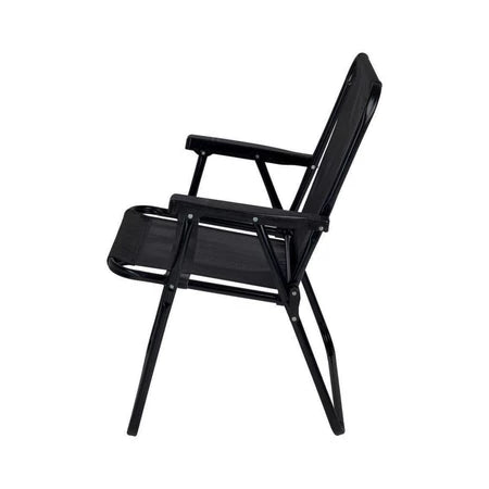 (Especial Black Friday) Kit 2 Cadeiras de Praia Alta em Aço Reforçada 110 kg Preta