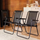 (Especial Black Friday) Kit 2 Cadeiras de Praia Alta em Aço Reforçada 110 kg Preta