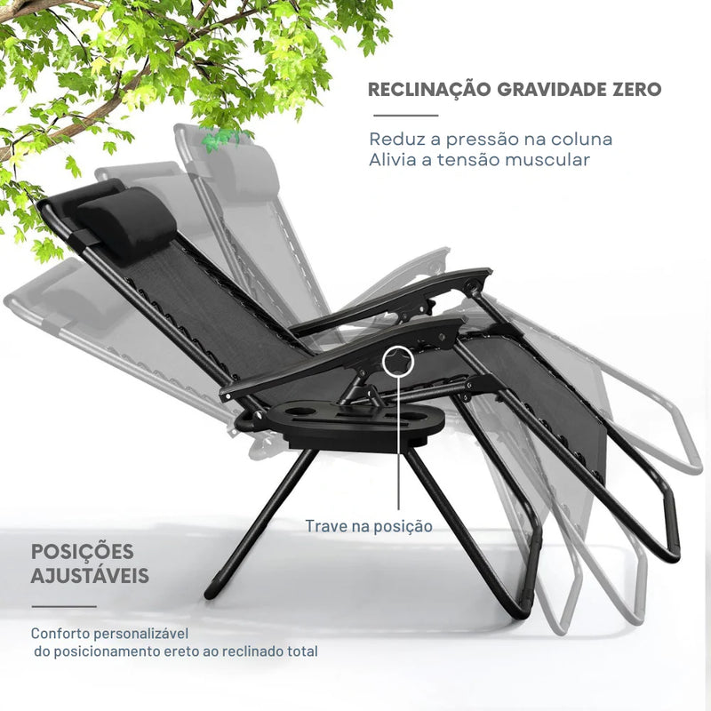 Cadeira Reclinável e Dobrável – Suporta até 200kg + 2 BRINDES EXCLUSIVOS HOJE